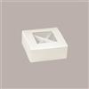 LUCGEL 20 Pz Piccola Scatola con Finestra e Separatore Ideale per Confetti Carta Seta Bianco Pratica 100x100H40mm