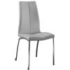 STONES HOME FURNITURE, Set 4 Sedie Imbottite in Similpelle con Gambe in Metallo Verniciato, Sedie Sala da Pranzo e Ufficio, Multiuso, Modello Viva, Colore Grigio Chiaro, 43 x 44 x 92 cm