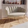 DEGHI Divano 2 posti in tessuto beige con gambe oro - Oden