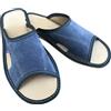 Baffiks Pantofole in pelle da uomo con punta aperta in pelle naturale, pantofole da uomo eleganti, Blu, 47 EU