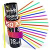 molinoRC 50x Set braccialetti luminosi fluorescenti - 6 fantastici colori - Bracciali luminosi fluorescenti per bambini - Accessori per fluo party - Connettori per braccialetti + figure