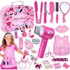 Tacobear Set Parrucchiera Bambina Giochi con Asciugacapelli Arricciacapelli Pettine Specchiera Mantella Parrucchiere Accessori Capelli Bellezza Valigetta Trucchi Giocattoli Regalo per Bambina 3 4 5 6 7 8 Anni