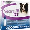 Vectra 3d*spot-on soluz 3 pipette 3,6 ml 196 mg + 17,4 mg +1.429 mg cani da 10 a 25 kg, tappo applicatore blu