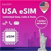 travSIM eSIM USA | Rete T-Mobile | Dati, chiamate e SMS illimitati negli USA | La e SIM USA funziona su dispositivi iOS e Android compatibili con le eSIM | e-SIM USA 21 giorni