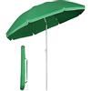 Sekey® Ombrellone Ø 160 cm Tondo Ombrello Parasole da Esterno da Giardino da Spiaggia Verde Protezione Solare UV20+