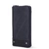 Contacts Portafoglio lungo da uomo in vera pelle con cerniera intorno al supporto per telefono, portamonete, pochette Oyster, organizer per carte, Blu scuro, Taglia libera, Vintage