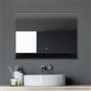 Talos Black Home - Specchio LED da Bagno con ripiano, 80 x 60 cm, Colore: Nero