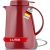 Helios Servitherm-Caraffa sottovuoto, 1 l, Colore: Rosso, 1,0 L