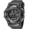 findtime Orologio digitale da uomo, sportivo, da uomo, digitale, orologio da polso per ragazzi, orologio militare, cronometro, sport, attività all'aperto, 5 ATM, impermeabile, cronografo, sveglia sportiva da