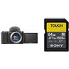 Sony Alpha ZV-E10 | Vlog Camera con obiettivo intercambiabile mirrorless APS-C + Scheda SD 64GB SFM64T