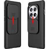 teroxa Custodia compatibile con Oneplus 12, copertura scorrevole per obiettivo della fotocamera, custodia protettiva per la privacy, in TPU, cover posteriore rigida in policarbonato