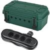 Electraline Scatola di Protezione Stagna IP54 con inclusa Multipresa 4 Posti Cavo 3M, Scatola Organizzatore Cavi 5 uscite per cavi (da 7,5 mm a 12,4 mm), Dimensioni 320x180x126 mm