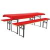 Brandsseller - Cuscini per birreria Set di 3 Pezzi - 1 tovaglia 240x90 cm e 2 Cuscini per Panca Imbottita 220x25 cm Rosso