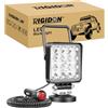 RIGIDON 1 Pcs 4 Pollici 48 W Faro da ricerca Led, Luce da Lavoro con Base Magnetica, Luce da Ricerca, Per Auto Fuoristrada, Camion SUV 4x4 Barca, 12 V 24V DC Spotlights Fari di Profondità, 6000K