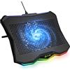 KLIM Rainbow + Base di raffreddamento RGB per PC Portatili da 11 a 17 + Alimentata USB + Supporto di raffreddamento per laptop da gaming + Stabile e Robusto + Ampia compatibilità