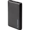 SBS UNIQO Powerbank tascabile da 5000 mAh con 2 porte USB, ricarica 2 volte lo smartphone, 4 indicatori di stato a LED, cavo di ricarica incluso