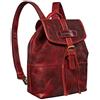 STILORD 'Ranger' Vintage Zaino in pelle 13,3 pollici Zaino Laptop Zaino per MacBook Robusto ed elegante Retro Zaino Zaino Daypack in vera pelle, Colore:kara - rosso