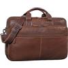 STILORD 'Noan' Cartella in Pelle Uomo Large Business 15.6 Inch Porta Laptop Borsa insegnante Borsa a tracolla Ufficio Vintage Borsa studente Uomini, Colore:sila - marrone