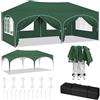 WOLTU Gazebo Pieghevole da Giardino, Gazebo Impermeabile Pop Up da 3x6m con Pannelli Laterali, Tendone da Esterno, Altezza Regolabile, Protezione UV, con Custodia Verde