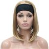 Lydell, Parrucca sintetica corta a caschetto con capelli lisci e fascia (24H613 biondo con méches)