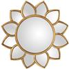 DRW Specchio da Parete a Forma di Fiore in Resina Dorata cm 66x3 Interno cm 34