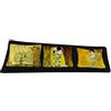 Enesco Klimt Lotto 8 Vassoi con Piccole Coppette Quadrate Decorazione, Vetro, Multicolore, 31.5 x 14.6 x 1 cm