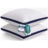Utopia Bedding Cuscini Letto (Set di 2), 65 x 65 cm Guanciali Letto Coppia, Tessuto spazzolato con Fibra di Poliestere 3D, Morbida e Traspirante Cuscini (Blu Marino)