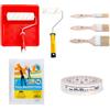 PENNELLIFICIO 2000 | Kit Pittura Professionale Composto da Rullo Grande e Rullo Piccolo, 3 Pennelli, Vaschetta in Plastica, Nastro in Carta per Mascheratura, Telo Protettivo 4x4 metri - Made in Italy