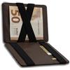 DIEM LUXURY Porta Carte Di Credito Magico Vera Pelle Con Porta Monete - Portafoglio E Portamonete Slim Uomo, Donna - Portatessere Carte Di Credito Protezione RFID, Slim Wallet Fermasoldi Marrone