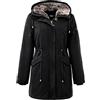 OROLAY Parka Invernale da Donna Giacca Imbottita con Cappuccio e Cappotto Caldo con Pelliccia Sintetica Staccabile Nero XXL