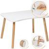 PlayPals Furniture Tavolo in legno per bambini, tavolo per cameretta, 50 x 70 cm, bianco, fai-da-te, alta qualità, sedute per bambini naturali, tavolo per bambini