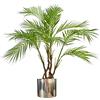 Leaf Grande palma artificiale realistica, argento Areca naturale, 90 cm