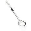 Leifheit Cucchiaio da Verdura, Acciaio Inox con Manico Ovale | Plastica nera, ideale per servire in tavola, presa stabile e confortevole, con occhiello per appendino, design elegante