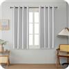 GIRASOLE HOME Coppia Tende Barbados Termiche 100% Oscuranti 2 Pannelli da 140x150cm con Occhielli, Bianco Fumo