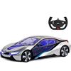 RASTAR BMW i8 telecomando auto, 1/14 BMW i8 Concept RC auto, completamente trasparente/luce interna - argento