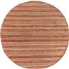 HAMID -Tappeto in Iuta di Lana Olivia Girare, Tappeto in Lana e Iuta Girare, Tessuto a Mano per Soggiorno, Camera da Letto, Soggiorno, Rosso Naturale, (150x150 cm)