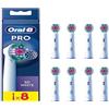 Oral-B Pro 3D White Spazzolini Per Spazzolino Da Denti, Confezione Da 8 Unità