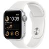 Apple Watch SE 40 mm (2022) | GPS | argento | Cinturino Sport bianco S/M