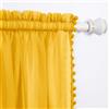 Elegant Comfort Tende semi-trasparenti con nappe con pon, set di 2 pannelli, con tasca per asta da 5,1 cm, per soggiorno, camera da letto, 60 x 84, giallo fluo