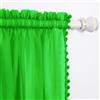 Elegant Comfort Tende semi-velate con pompon - Set di 2 pannelli, con tasca per asta da 5,1 cm, tinta unita, per soggiorno, camera da letto, lunghezza 40 x lunghezza 84, colore: Lime