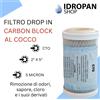 Filtro, Cartuccia Drop In Carbon Block 2,5x 5 - grado di filtrazione 5 micron