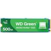 Western Digital WD Green SN350 da 500 GB, NVMe SSD - Gen3 PCIe, QLC, M.2 2280, con velocità di lettura da 2400 MB/s e velocità di scrittura fino a 1500 MB/s