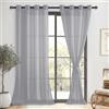 DWCN Tende Camera da letto in Voile Grigio per Camera da Letto Tende per Interni Semi-Trasparenti con Anelli per Cucina e Salotto Moderne 2 Pezzi, 140x280 CM, Grigio
