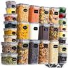 GoMaihe Contenitori Alimentari per Cereali Set 28 Pezzi, Ermetici, Plastica con Coperchio per Alimenti, Utilizzato per la Conservazione di Cereali, Muesli, Farina