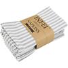INFEI Tovaglioli di stoffa da tavola in cotone e lino a righe in tinta unita morbido - Set di 12 (40 x 30 cm) - per eventi e uso domestico (grigio)