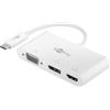 goobay 52412 - Adattatore multiporta USB-C a VGA + DP + HDMI - risoluzioni fino a max. 4K x 2K@60Hz - riflette fino a 4 schermi contemporaneamente