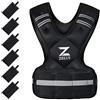 ZELUS Giubbotto Zavorrato Regolabile Gilet per Palestra Casa Fitness Gilet Regolabile con 6 Sacchi di Sabbia di Ferro per Allenamento Cardio e Forza e Perdita di Peso (9-14.5kg)