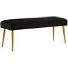 Ball & Cast Panca imbottita per ingresso camera da letto corridoio, panca fine letto sgabello ottomano con sedile imbottito e gambe in metallo, nero