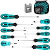XMSZQU 10 PZ Set Cacciaviti Professionali Precisione Elettricista,Acciaio al Cromo Vanadio Set Giraviti con Conduttore Magnetico,Contiene 5 Misure di Cacciaviti a Taglio e 5 Misure di Phillips (10)
