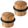 LouMaxx Set di 2 Fermaporte in Legno - Fermaporta a Pavimento Autoadesivo - Ferma Porte Adesivo- Fermaporta Autoadesivo Da Terra Design Rovere
